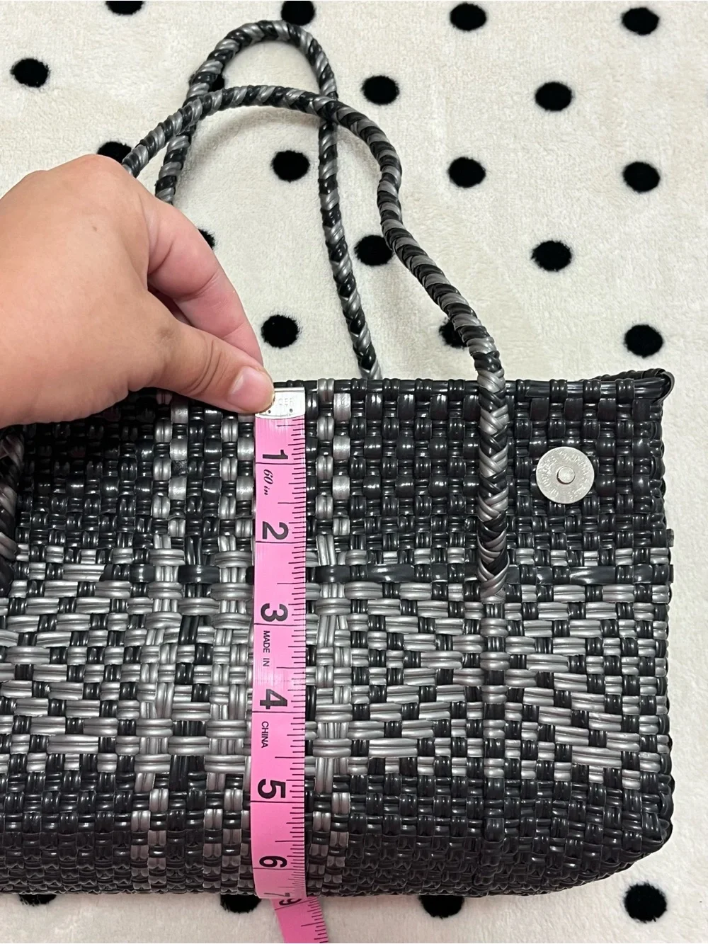 Hand-Woven Mexican Plastic Flap Convertible Shoulder Bag